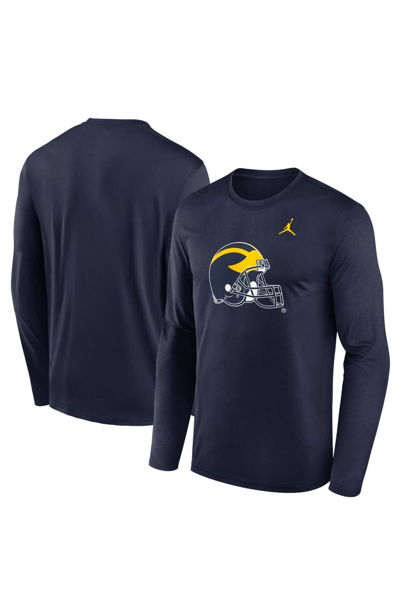 Jordan Brand Men's Jordan Brand Navy Michigan Wolverines Primetime Alternate Logo Legend Long Sleeve T-Shirt, Alternate, color, Navy