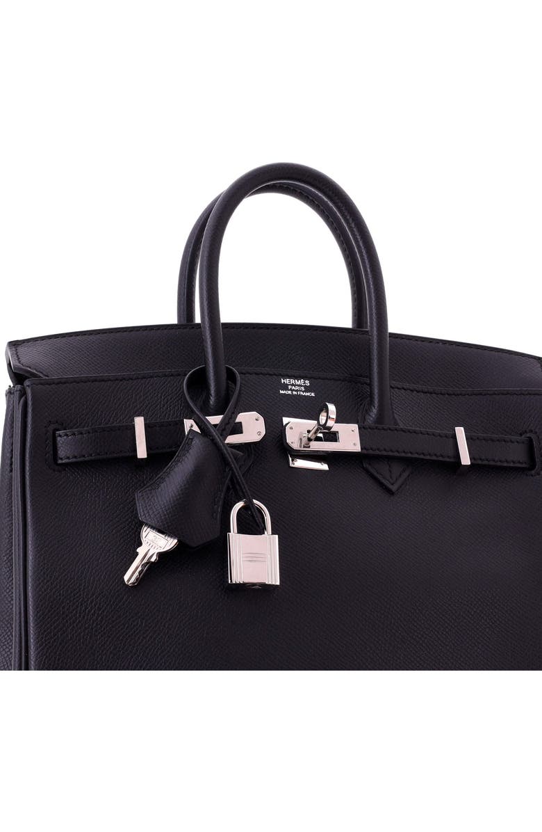 Pre-Owned Hermes Birkin Handbag Black Epsom with Palladium Hardware 25, Alternate, color, Noir