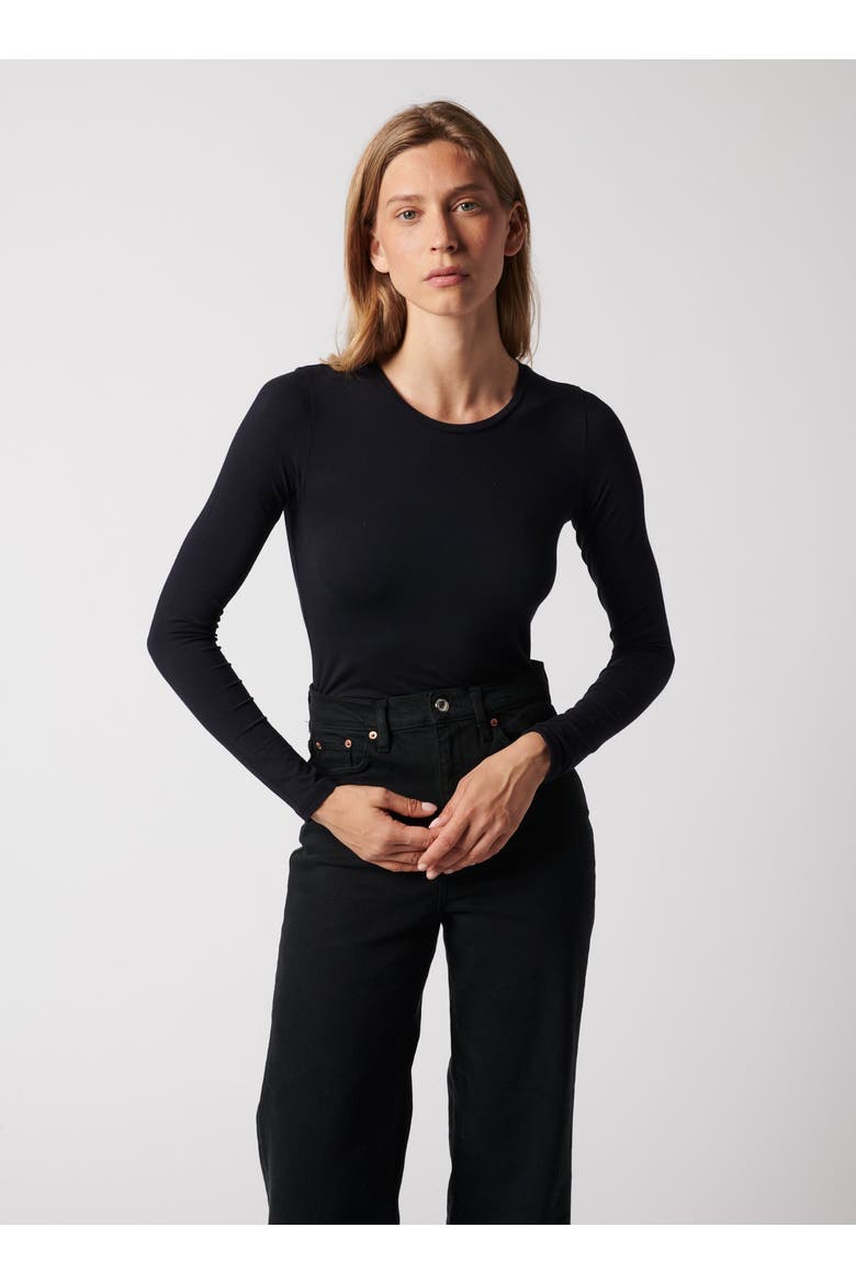 Soft Touch Long Sleeve Crewneck T-Shirt, Alternate, color, MARINE