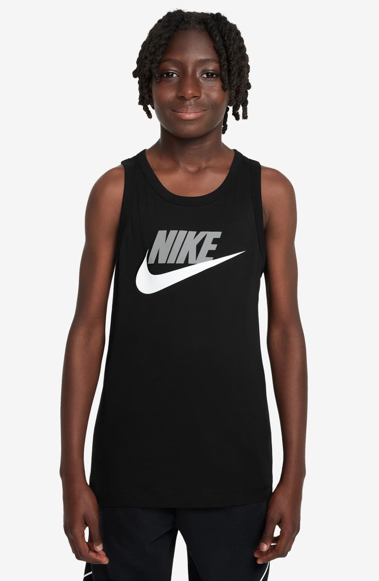 Nike Kids' Sportswear Cotton Tank, Main, color, 010 Black