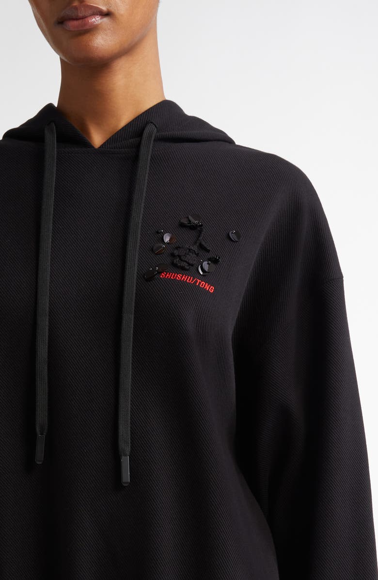 Shushu/Tong 3D Rose Hoodie Dress, Alternate, color,