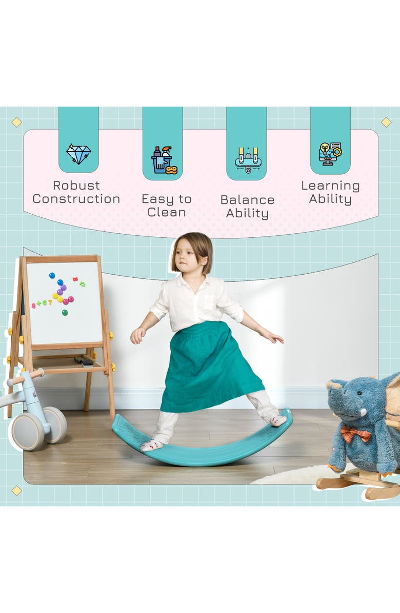 Qaba 32.3" Kids Balance Board, Wobble Board, Alternate, color, Blue