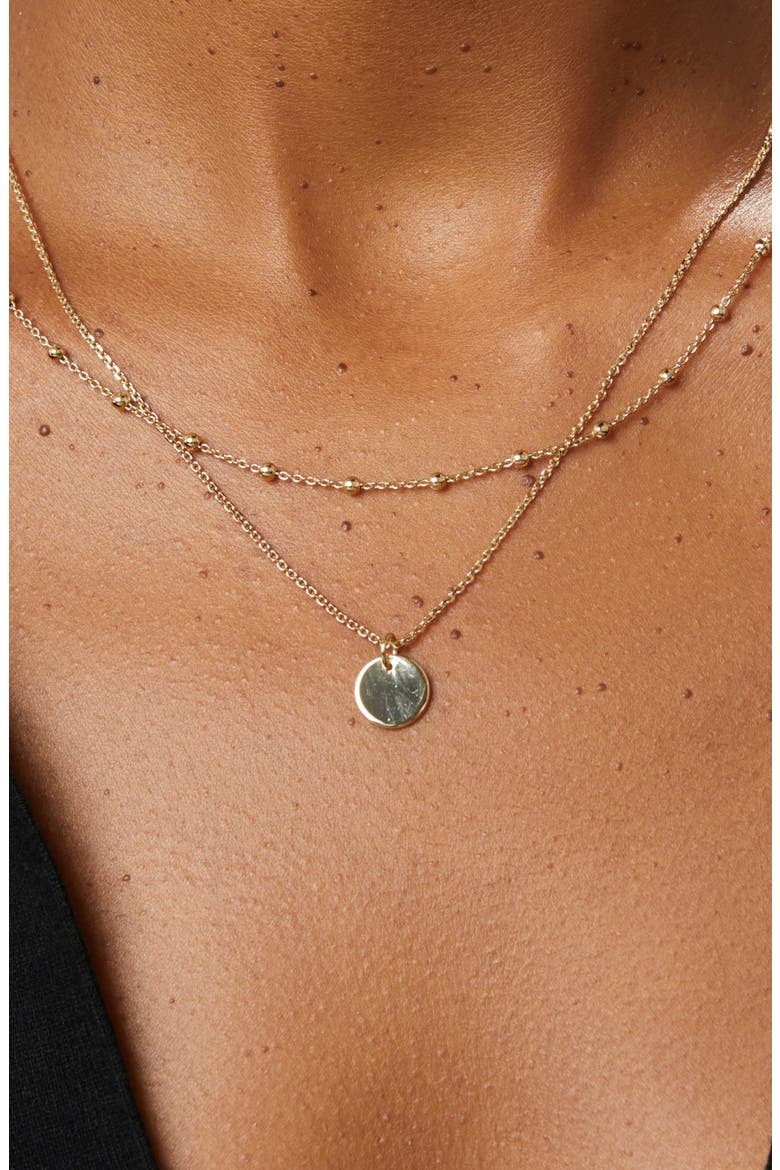 Willow Layered Coin Pendant Necklae, Alternate, color, GOLD