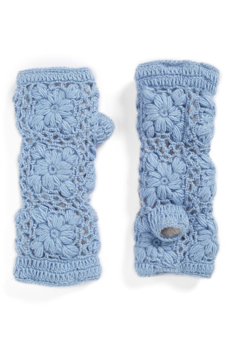 Crochet Handwarmers, Main, color, ICE