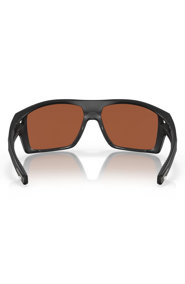 Costa Del Mar Diego 62mm Oversize Polarized Mirrored Rectangular Sunglasses, Alternate, color, Black / Green Mirror 580G