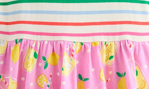 Mini Boden Kids' Poise Flutter Sleeve Cotton Dress In Chalk Pink Lemonade
