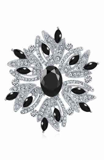 BLING JEWELRY Rhodium Plated Large Statement Vintage Style Pin