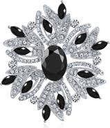 BLING JEWELRY Rhodium Plated Large Statement Vintage Style Pin
