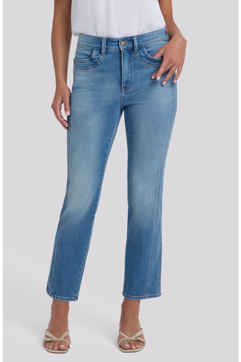 Marilyn Paneled High Waist Ankle Straight Leg Jeans, Main, color, PORT SEA