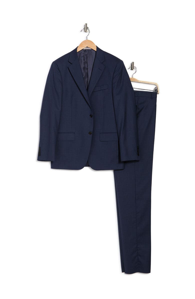 Hickey Freeman Blue Check Two Button Notch Lapel Regular Fit Suit, Alternate, color, 