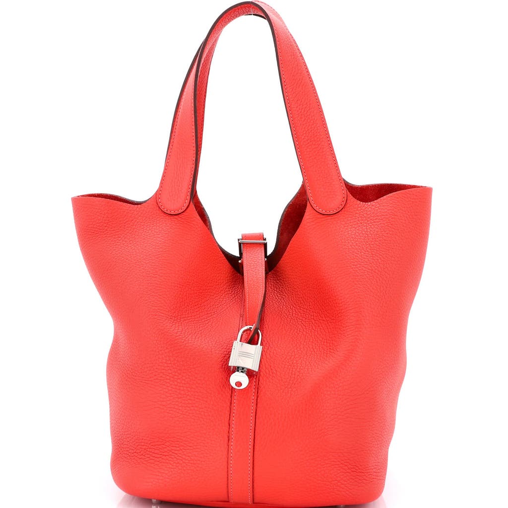 Pre-owned Hermes Hermes Picotin Lock Bag Clemence Gm In Red