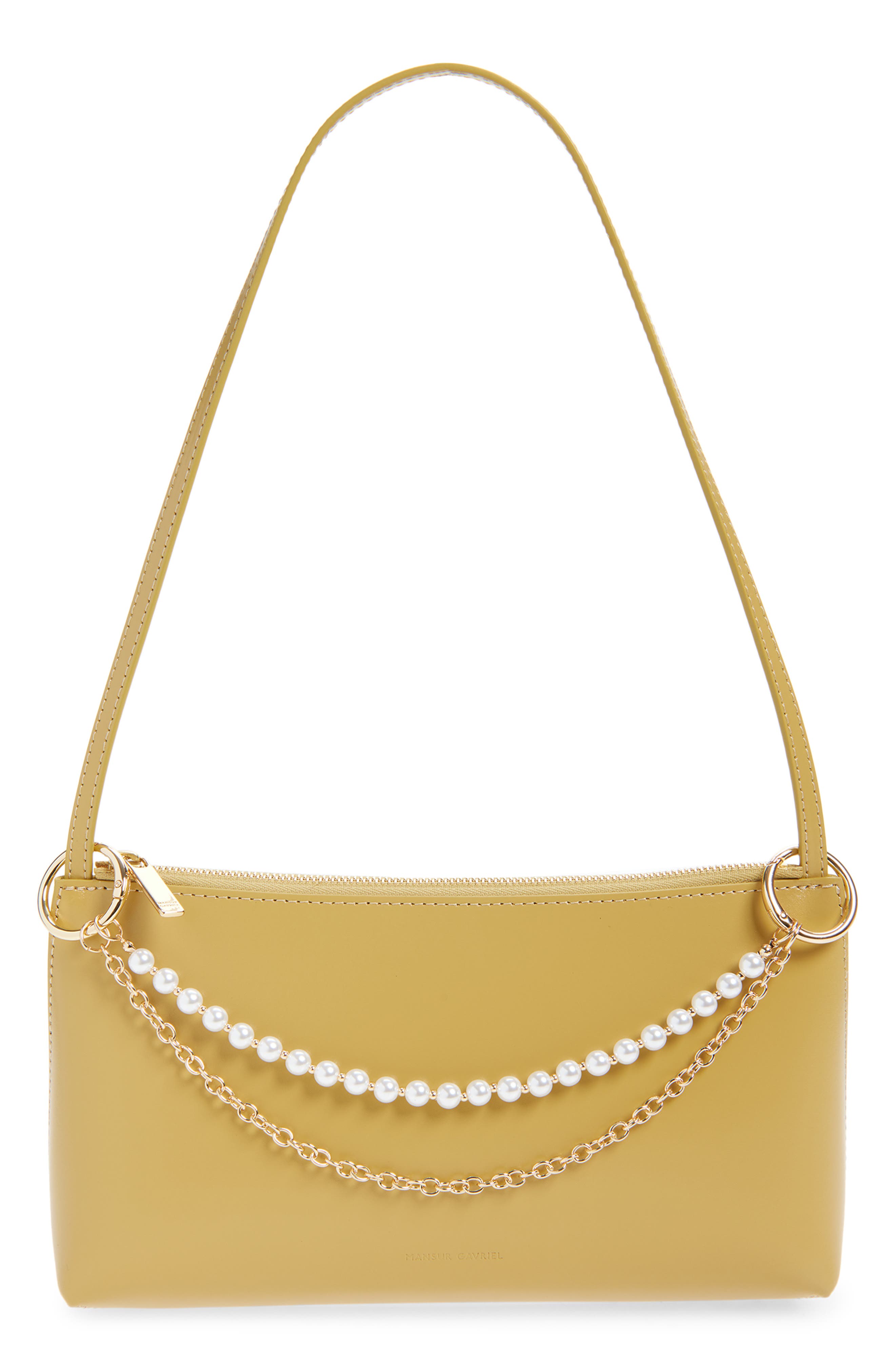 Chelsea28 Faux Pearl Chain Swag Bag Charm, Alternate, color, White Multi- Gold