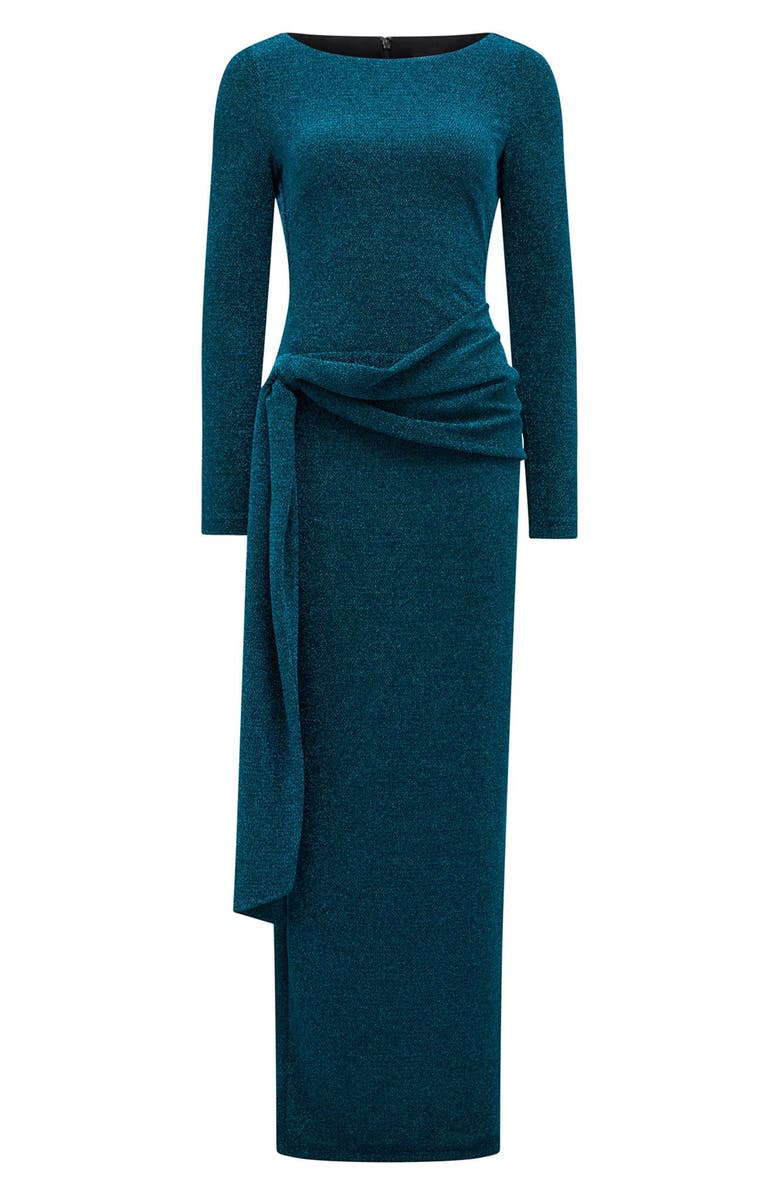 Ever New Eden Metallic Side Tie Gown, Alternate, color, Blue