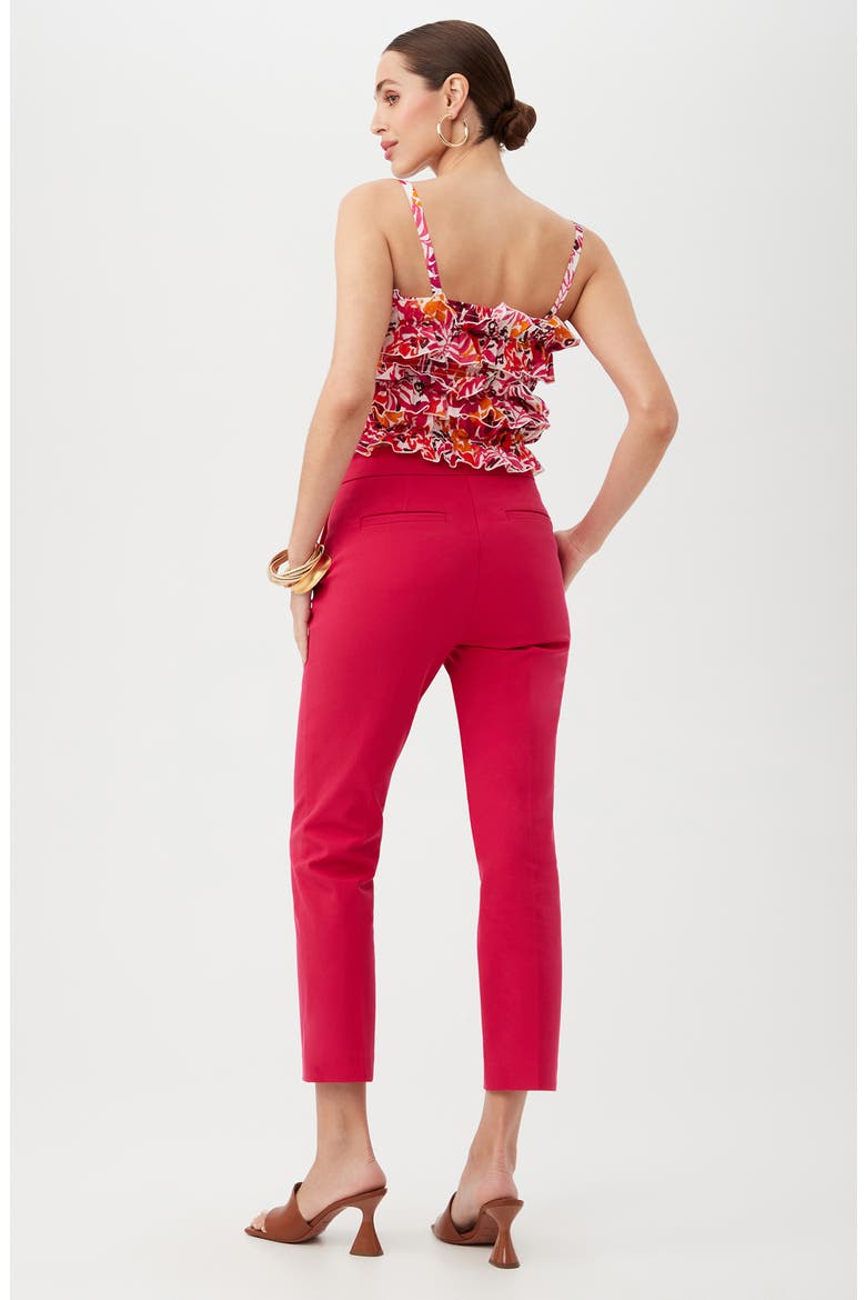 Saha Floral Ruffle Smocked Crop Top, Alternate, color, ROCKROSE MULTI