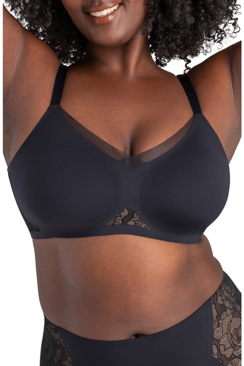 Lace Inset CrossOver Wireless Bra, Main, color, RUNWAY