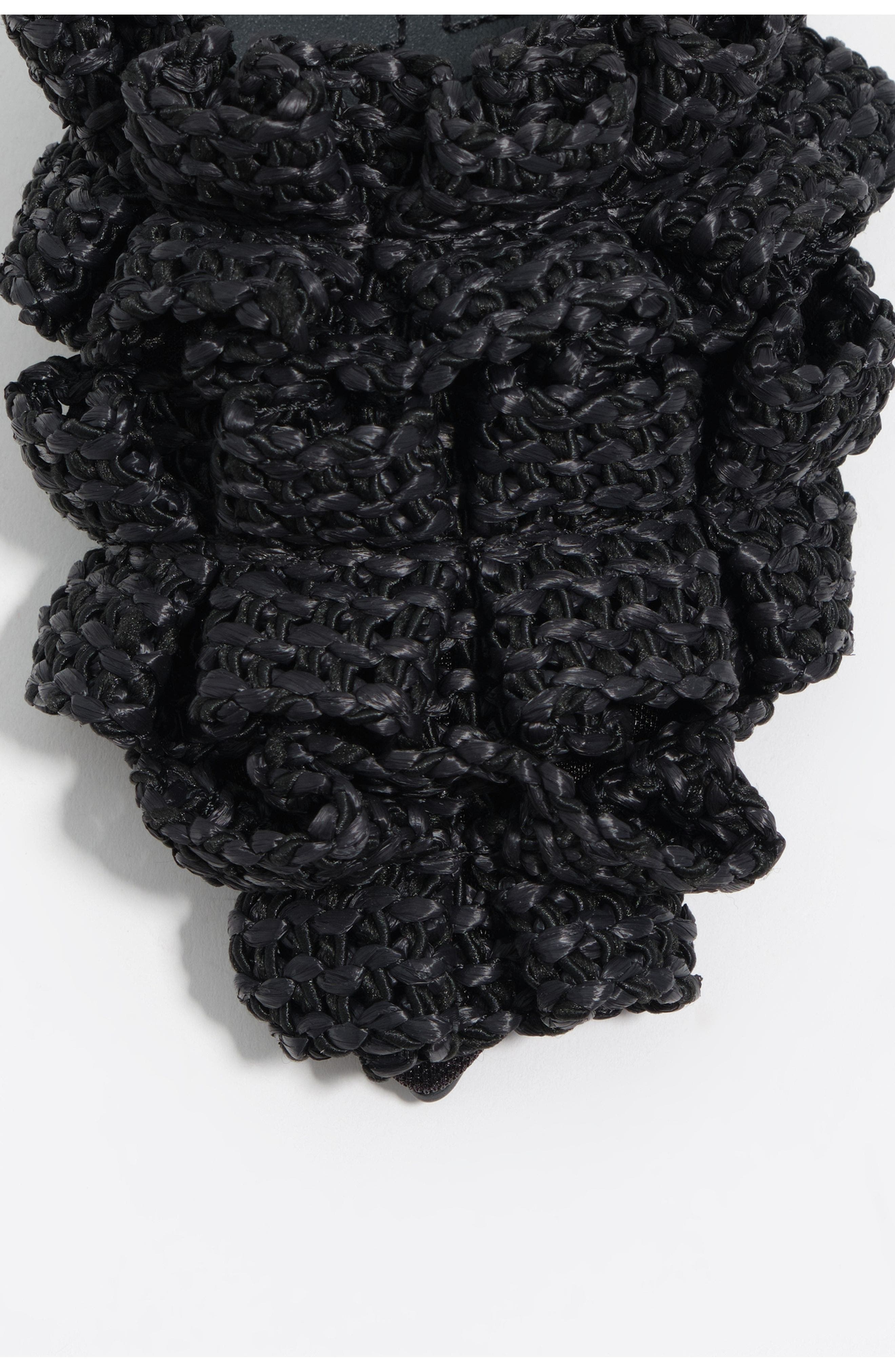 Bimba y Lola Raffia Slingback Ballerina Flats, Alternate, color, Black