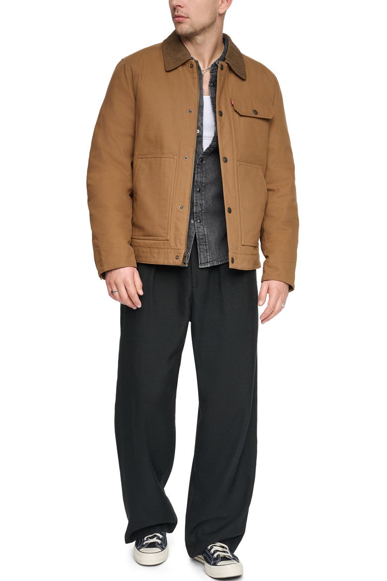 Cotton Canvas Zip Jacket, Alternate, color, WORKER BROWN