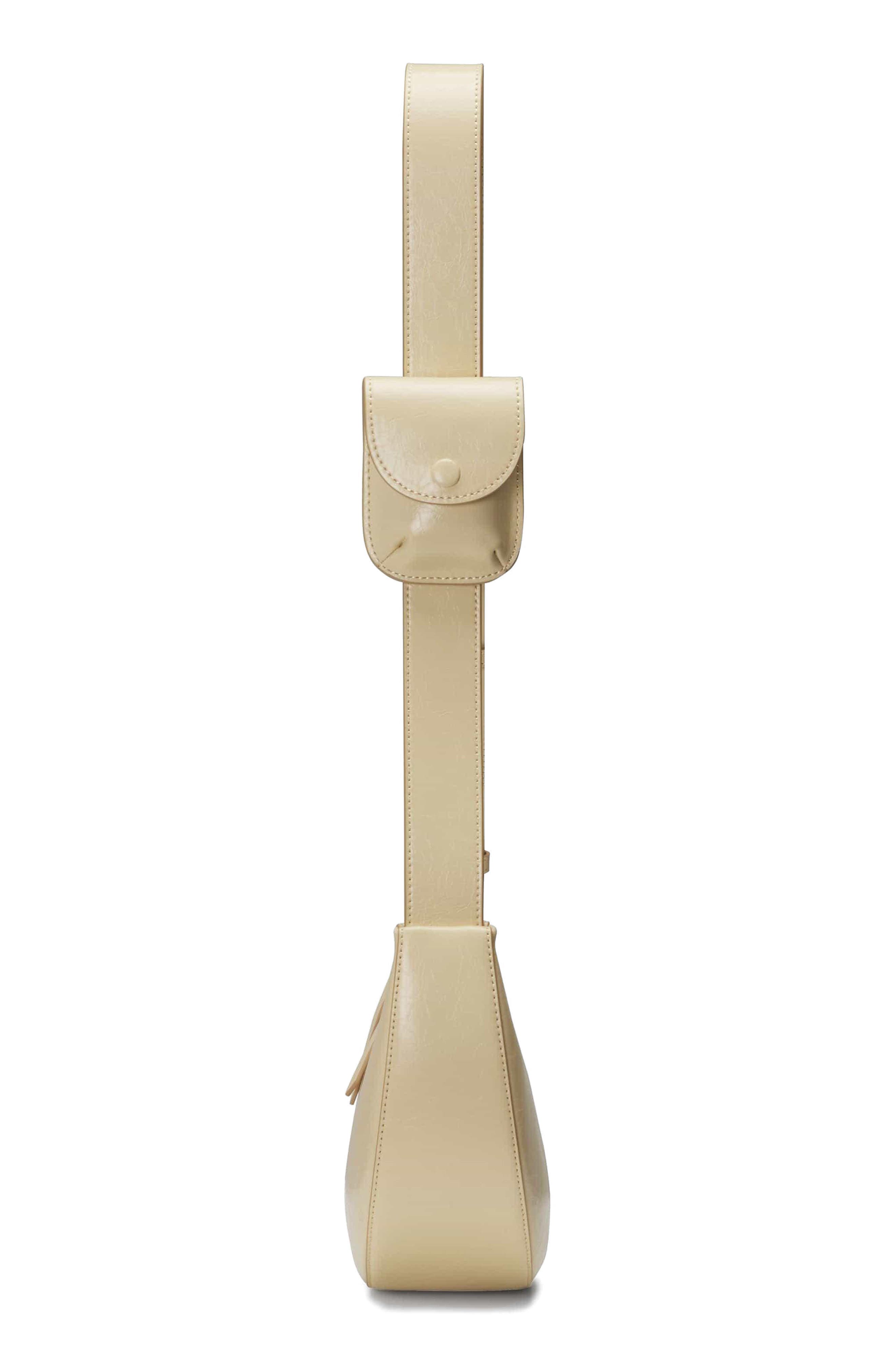 Rookie Crescent Crackled Leather Crossbody Bag, Alternate, color, BUTTER CREAM