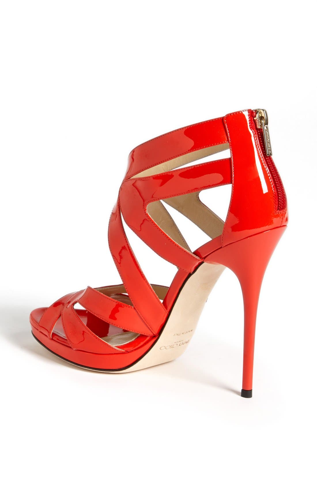 'Collar Caged' Platform Sandal, Alternate, color, FLAME