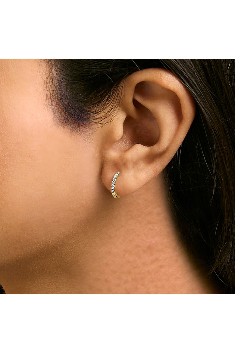 14K Gold 1/5 CTW Diamond Huggie Hoop Earrings, Alternate, color, Yellow