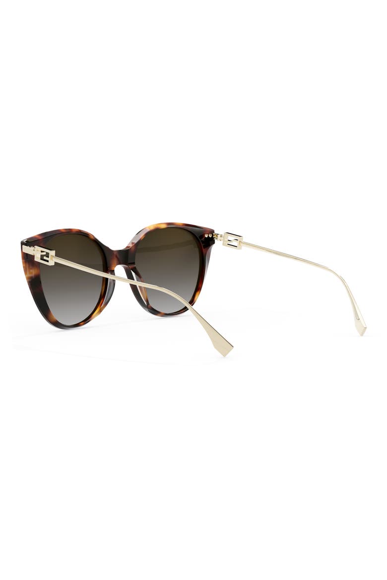 'Fendi Baguette 54mm Round Sunglasses, Alternate, color, COLORED HAVANA / BROWN POLAR