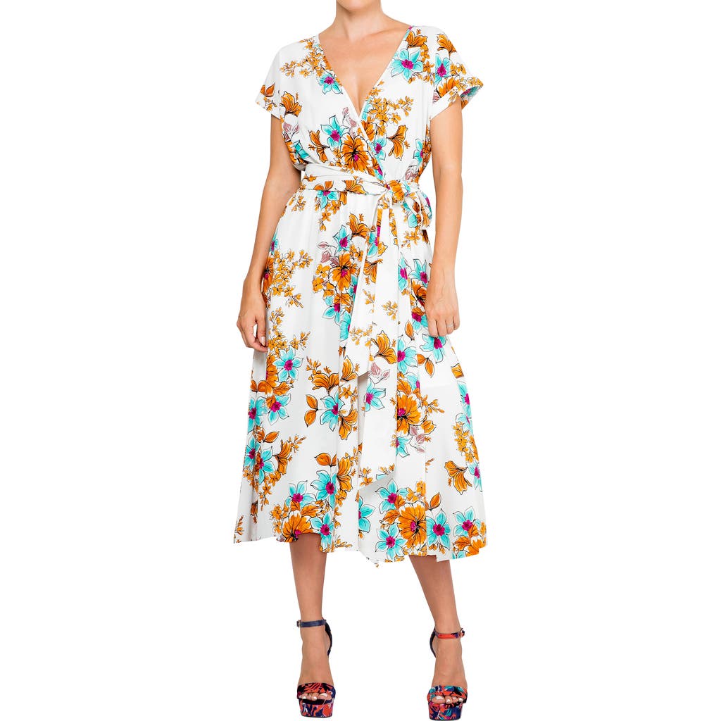 Meghan La Jasmine Midi Dress In Begonia Ivory