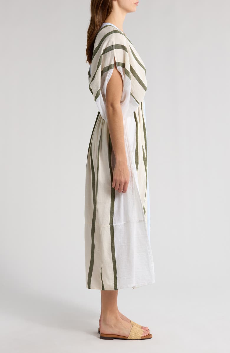 lemlem Leila Plunge Cover-Up Dress, Alternate, color, Entoto Sage