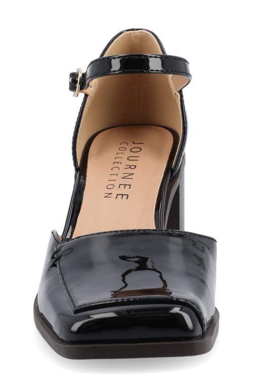 Journee Collection Evangeline Block Heel Pump In Black Patent