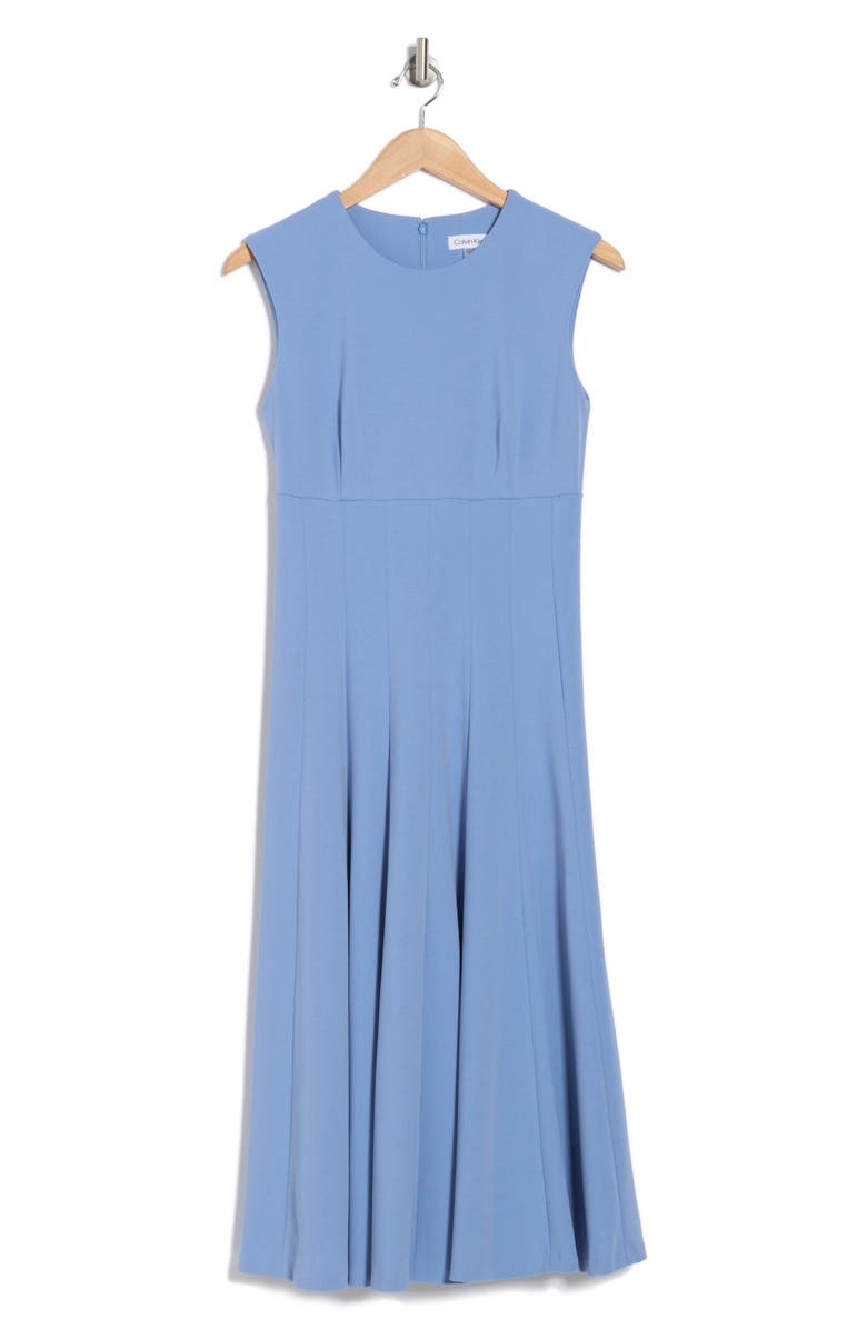 Calvin Klein Scuba Crepe Fit & Flare Dress, Alternate, color, Bayou
