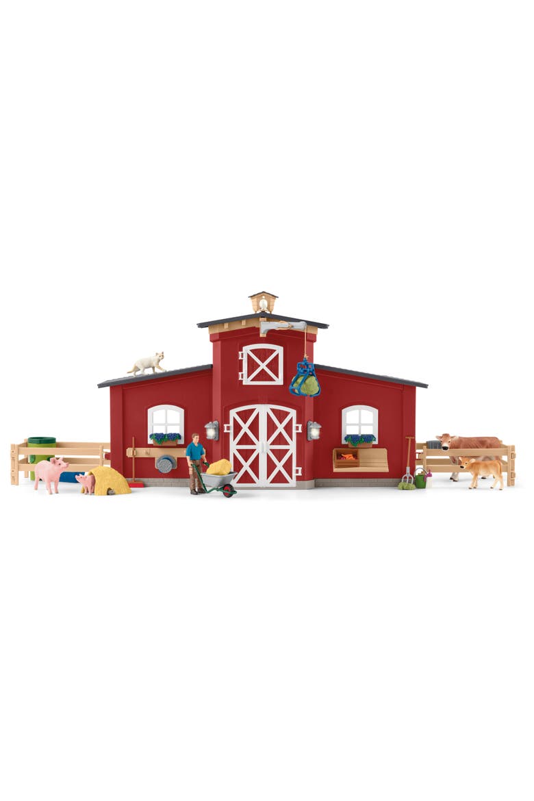 Farm World Red Barn 92 Piece Playset, Alternate, color, Multicolored