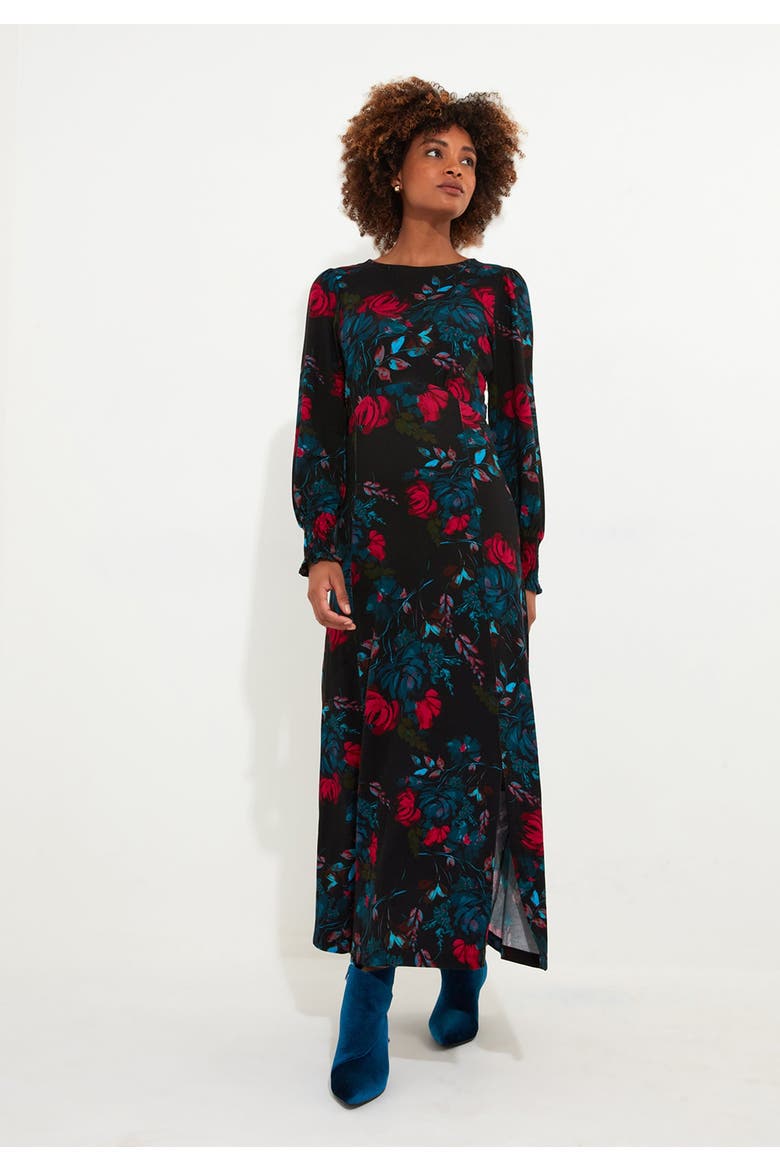 Stretch Knit Jersey Maxi Dress, Alternate, color, BOLD RED ROSE