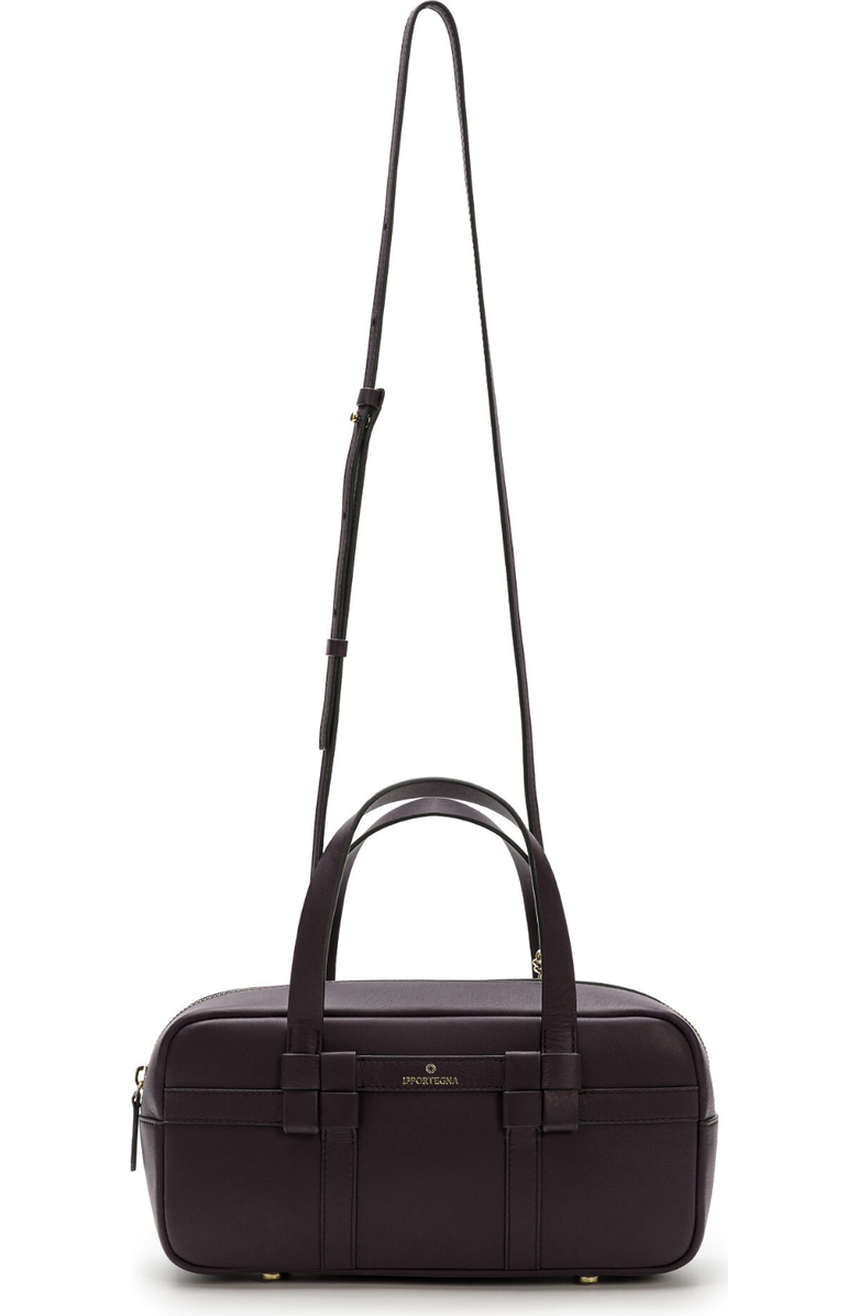 LA PORTEGNA Bibi Leather Bag With Shoulder Strap And Iconic Knots, Alternate, color, Black