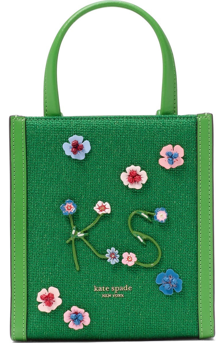 Kate Spade New York manhattan floral appliqué mini tote, Main, color,