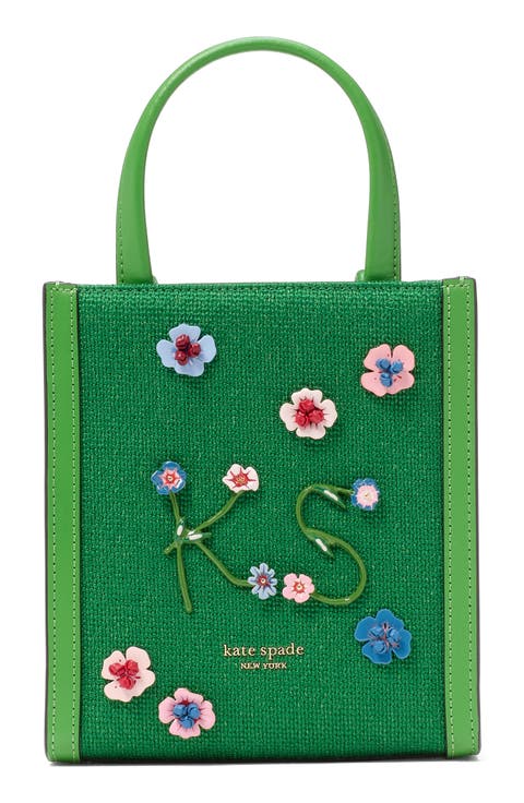 manhattan floral appliqué mini tote