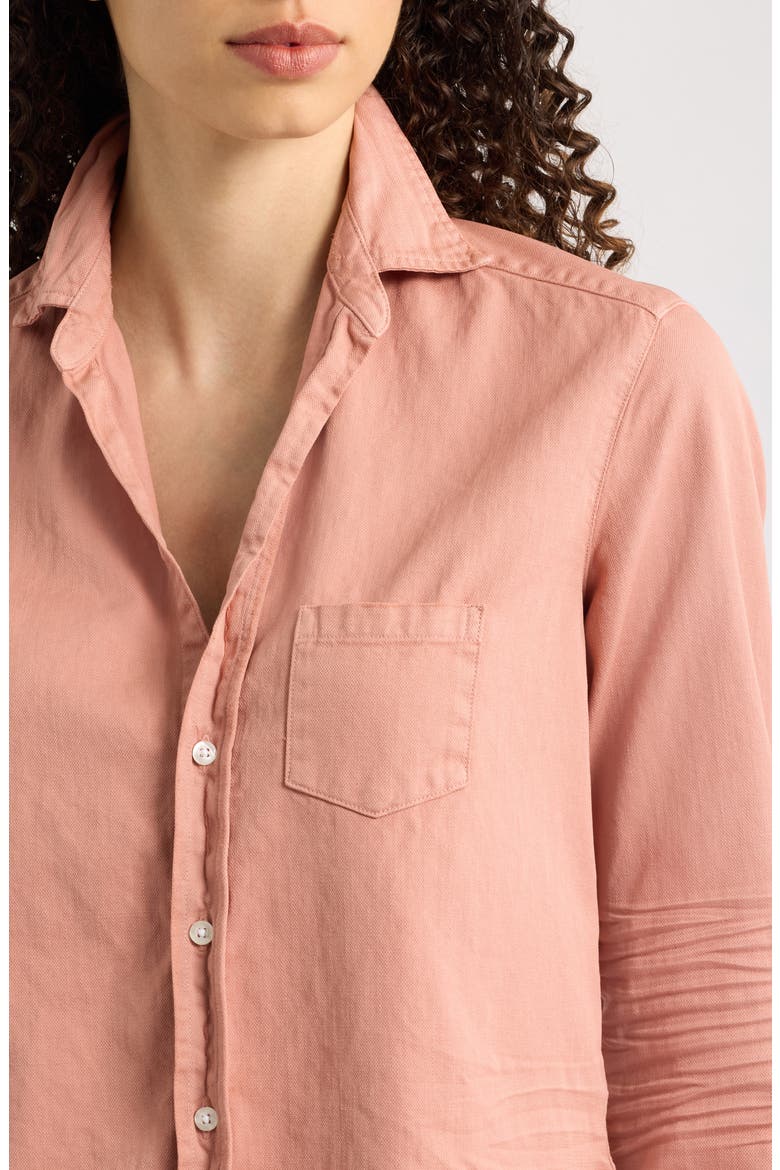 Relaxed Cotton Button-Up Shirt, Alternate, color, ADOBE