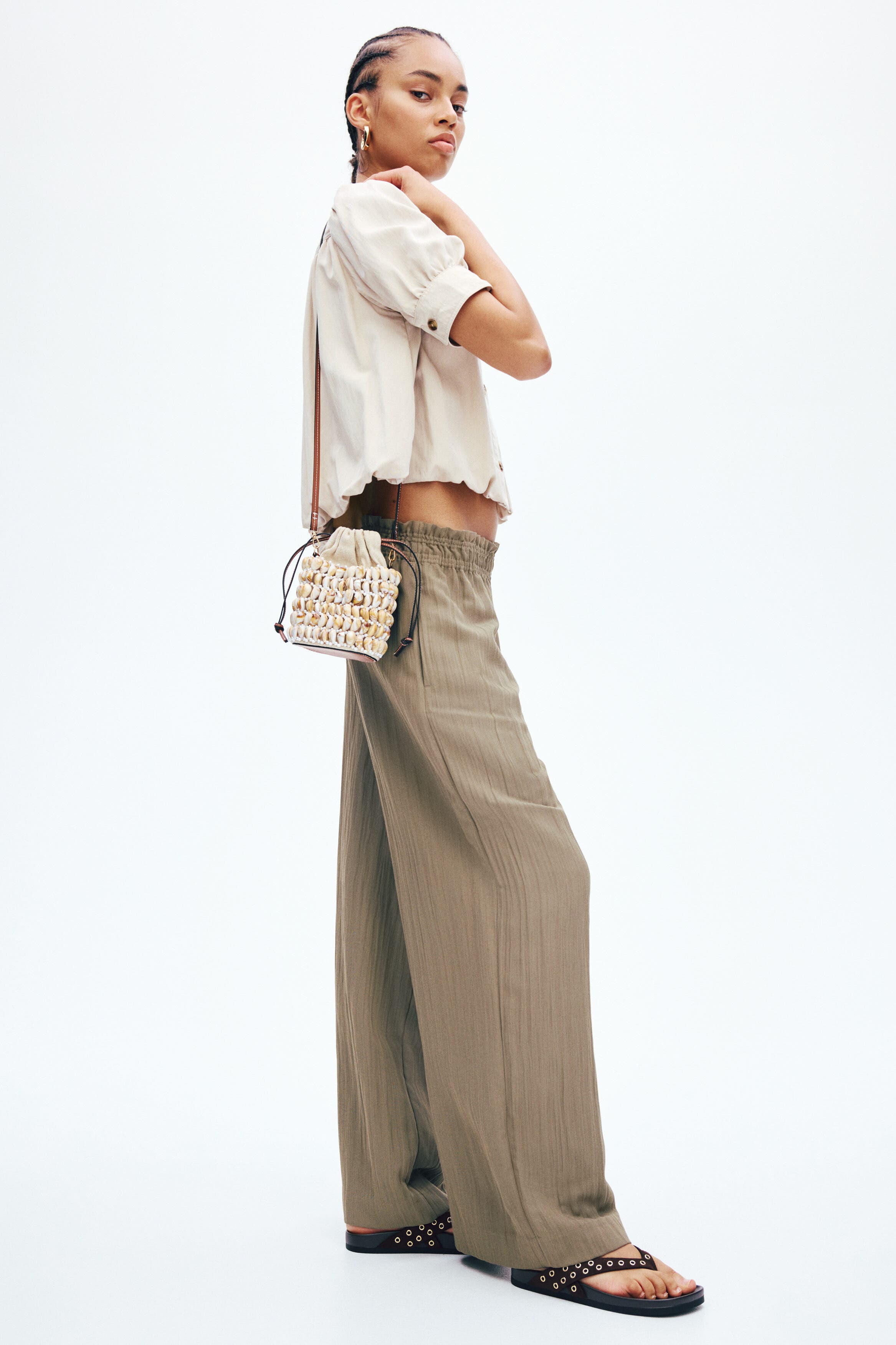 Wide Frill-trimmed Trousers - image 4