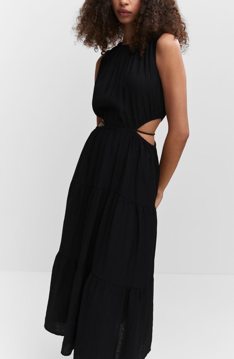 MANGO Cutout Midi Dress, Alternate, color, 