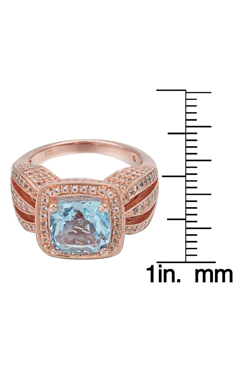 SUZY LEVIAN Cushion Cut Semiprecious Stone & White Topaz Halo Ring, Alternate, color,