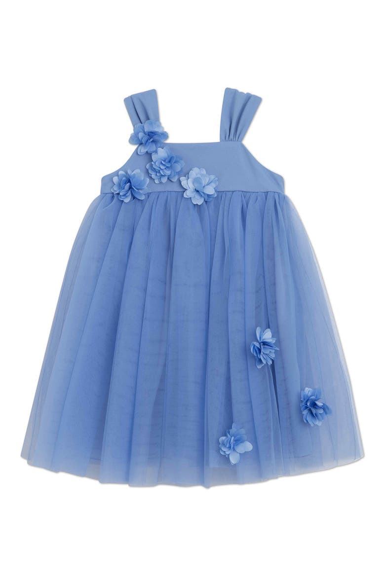 Kids' Sleeveless Floral Appliqué Tulle Dress, Main, color, PERI JM