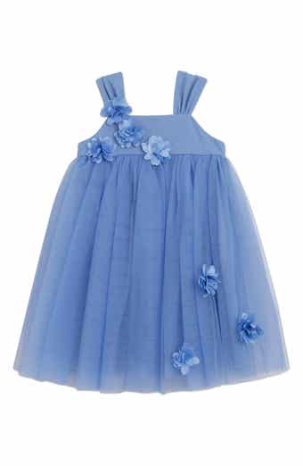 Speechless Kids' Sleeveless Floral Appliqué Tulle Dress