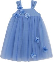 Speechless Kids' Sleeveless Floral Appliqué Tulle Dress