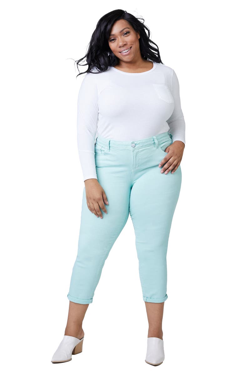 SLINK Jeans Cuffed Mid Rise Ankle Boyfriend Jeans, Alternate, color, 