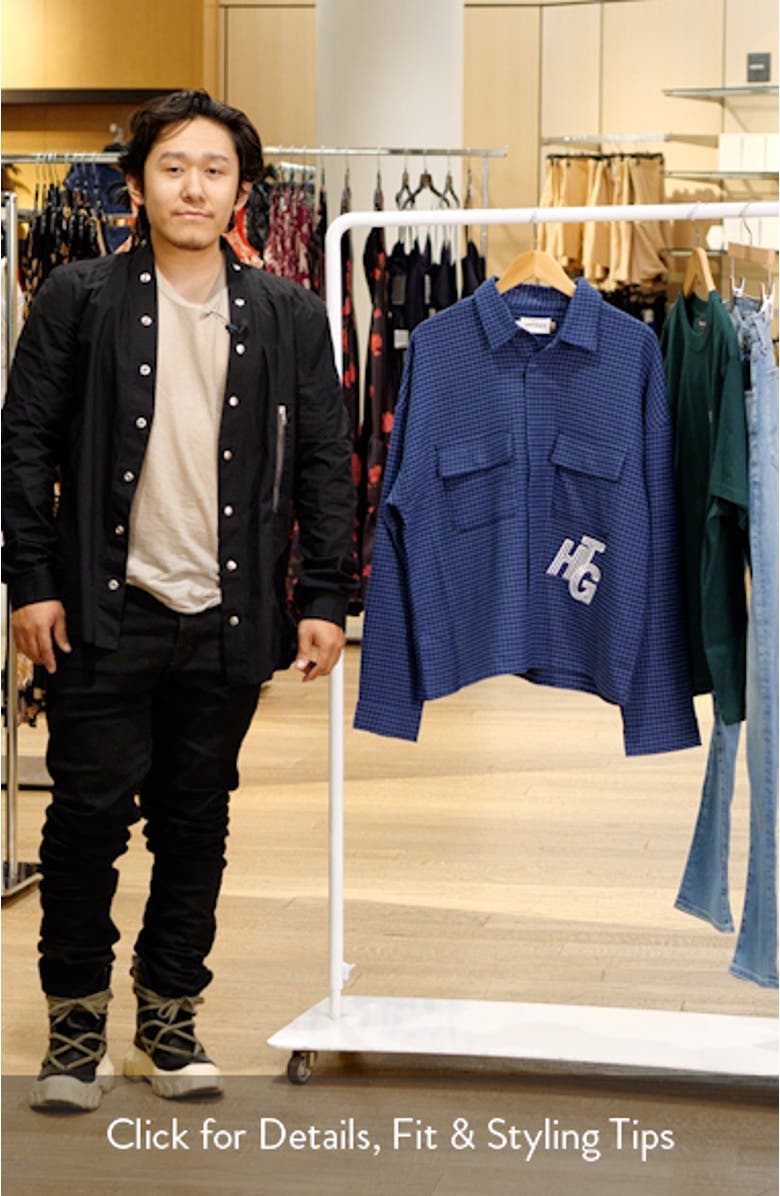 HTG Embroidered Logo Houndstooth Shirt Jacket, sales video thumbnail