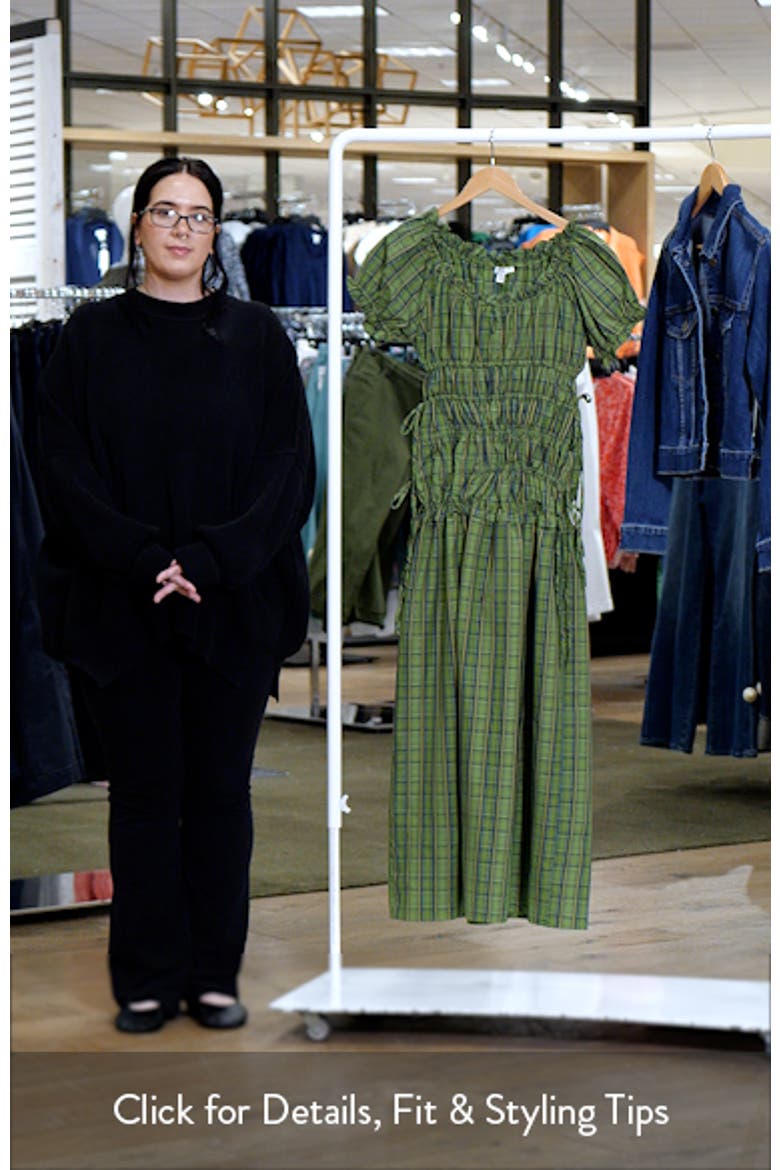 Plaid Ruched Cotton Maxi Dress video