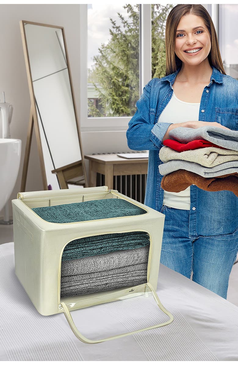 SORBUS Beige Windowed Storage Box - Set of 2, Alternate, color, 