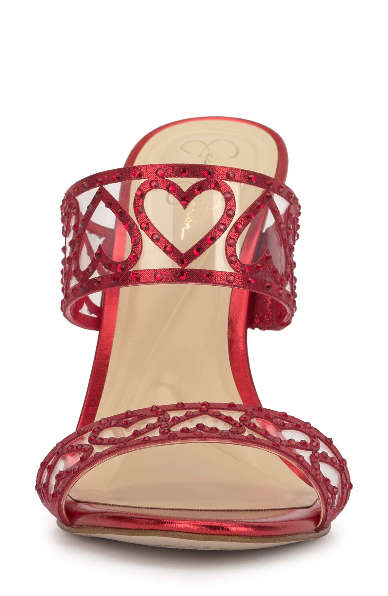 Jovara Slide Sandal, Alternate, color, RED MUSE/ CLEAR