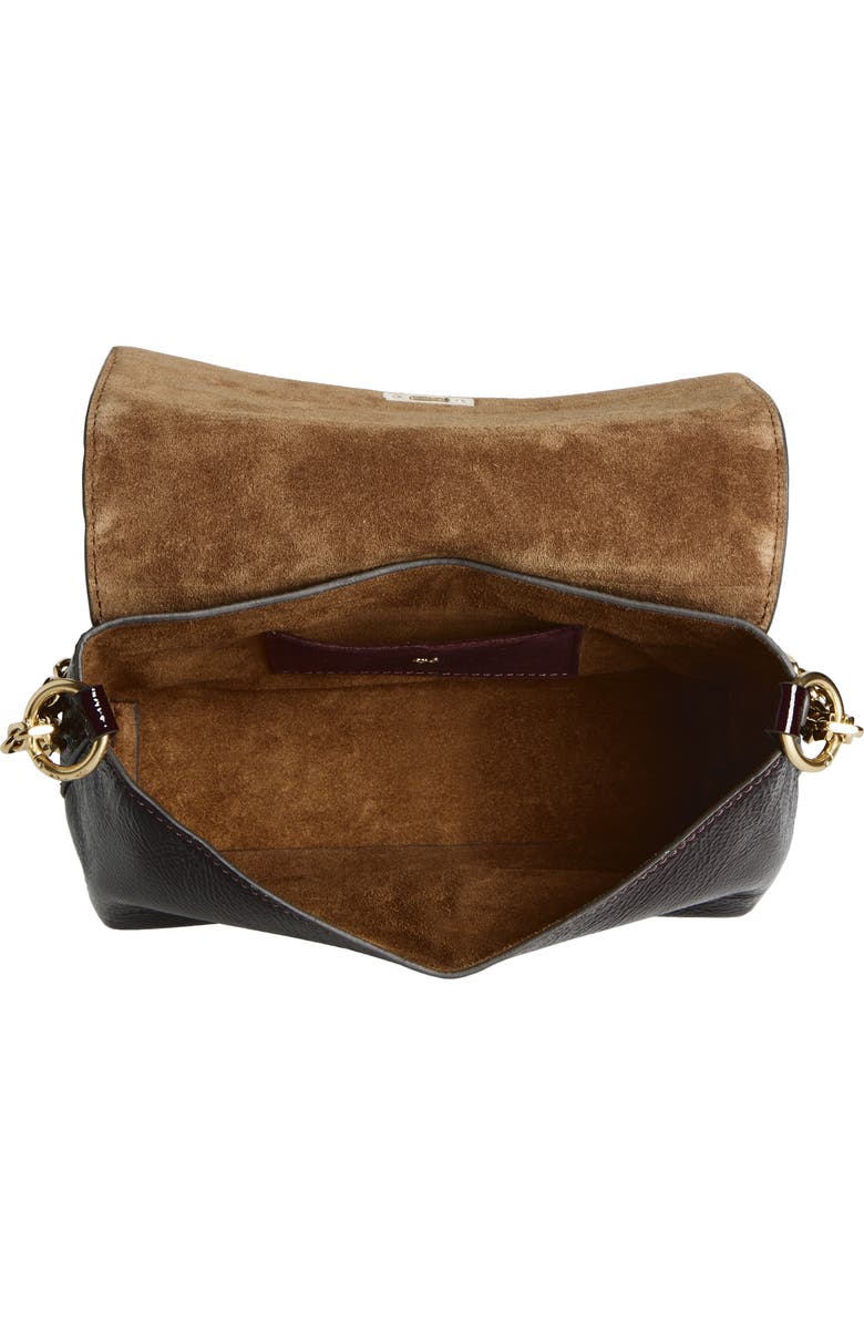 Anya Hindmarch Mortimer Paneled Patent Leather & Suede Crossbody Bag, Alternate, color, Grape