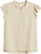 Caslon® Flutter Sleeve Popover Top