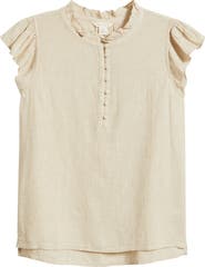 Caslon® Flutter Sleeve Popover Top