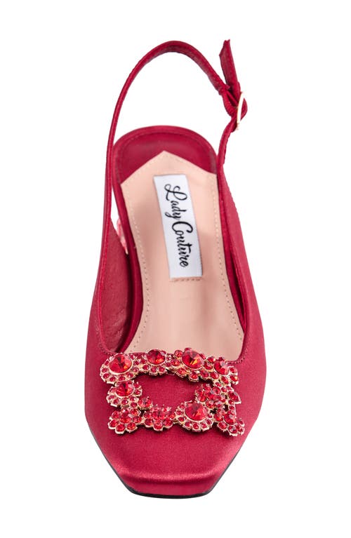 Lady Couture Precious Embellished Slingback Pump In Red